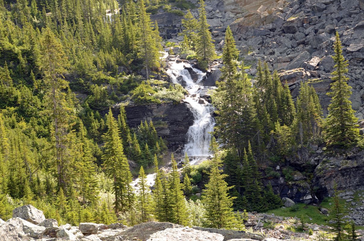 17 Victoria Falls From Top Of First Ridge On Lake Oesa Trail At Lake O-Hara Morning